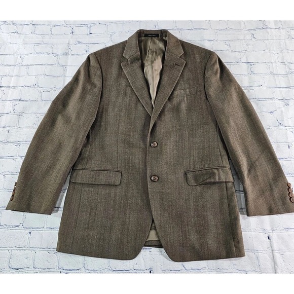 Vintage LAUREN Ralph Lauren Brown Wool Sport Coat Blazer Jacket 40R